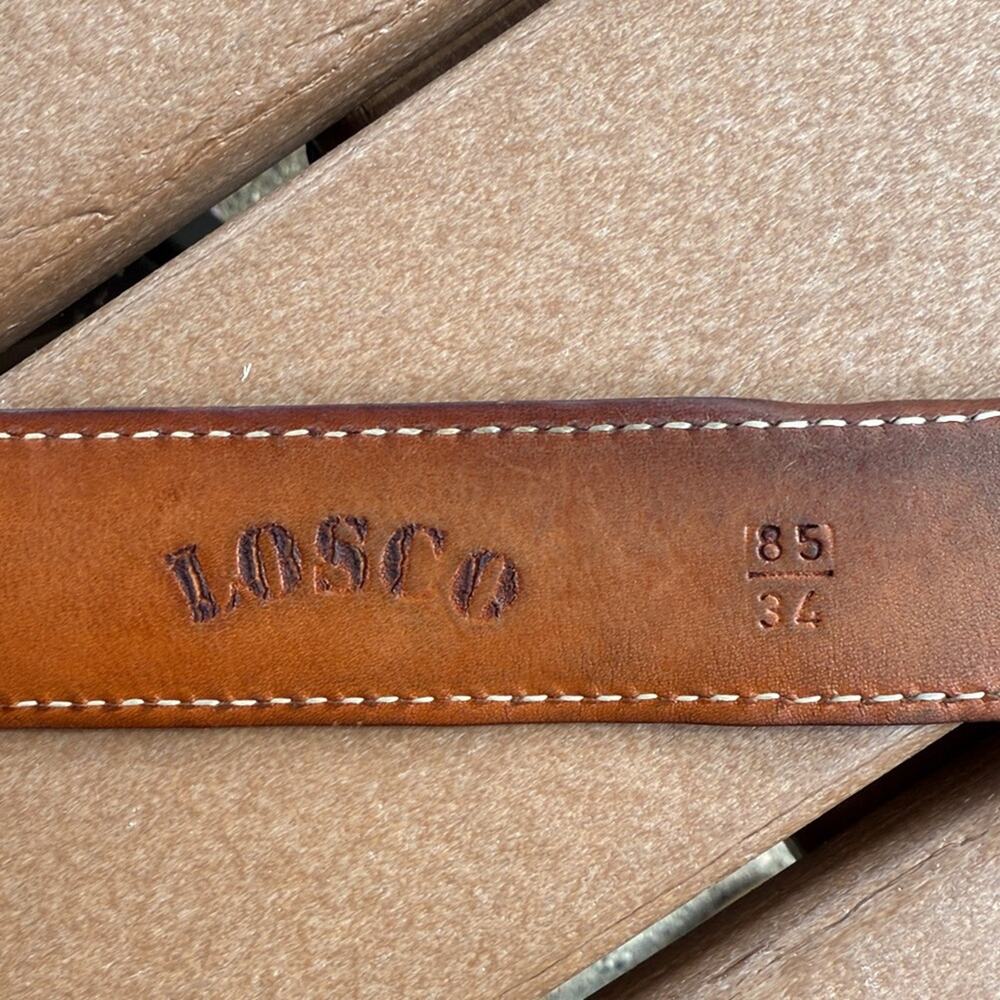 Losco Brown Leather Belt 34" - Picture 5 of 8